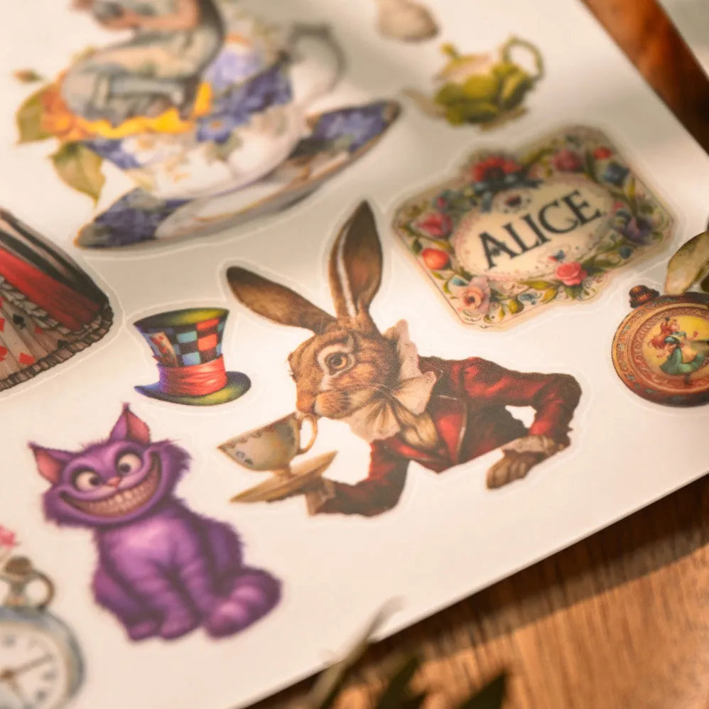 Alice’s Wonderland Rub-On Stickers Set