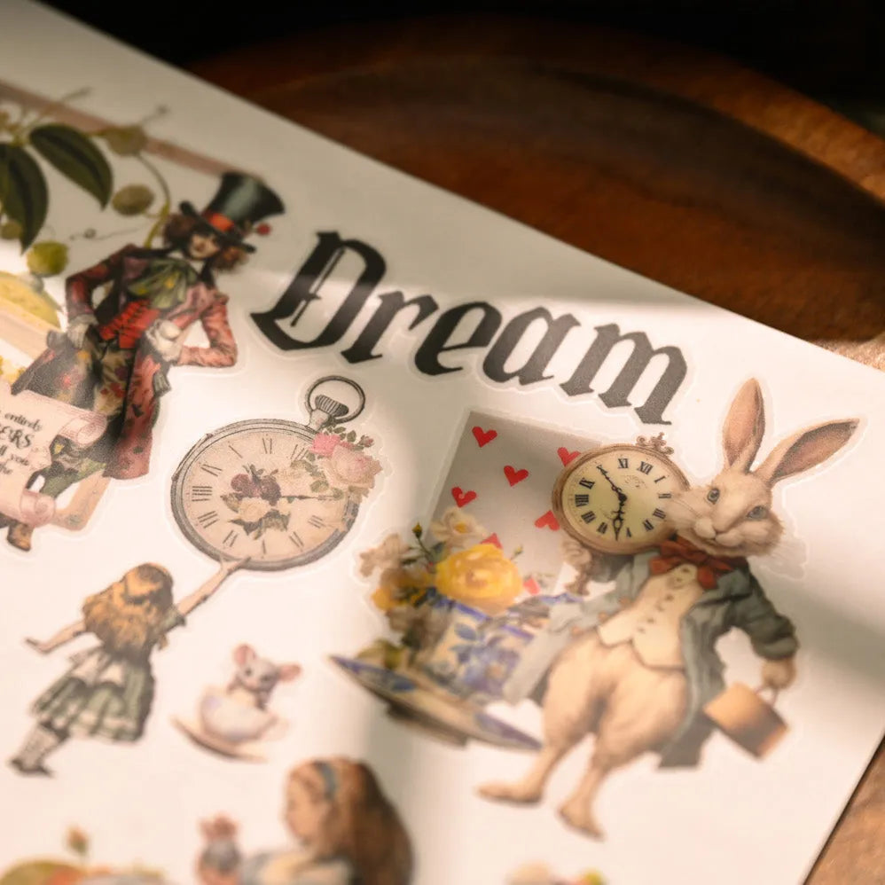 Alice’s Wonderland Rub-On Stickers Set