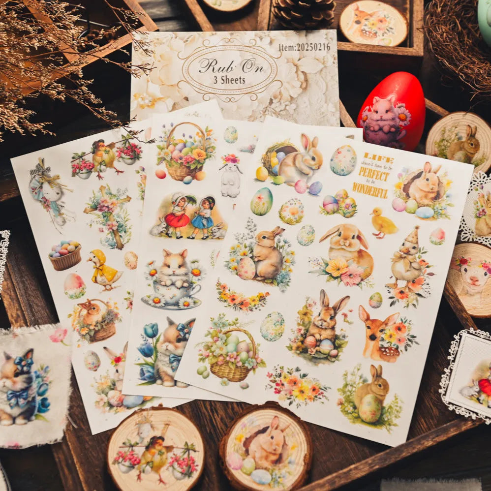 Springtime Easter Rub-On Stickers