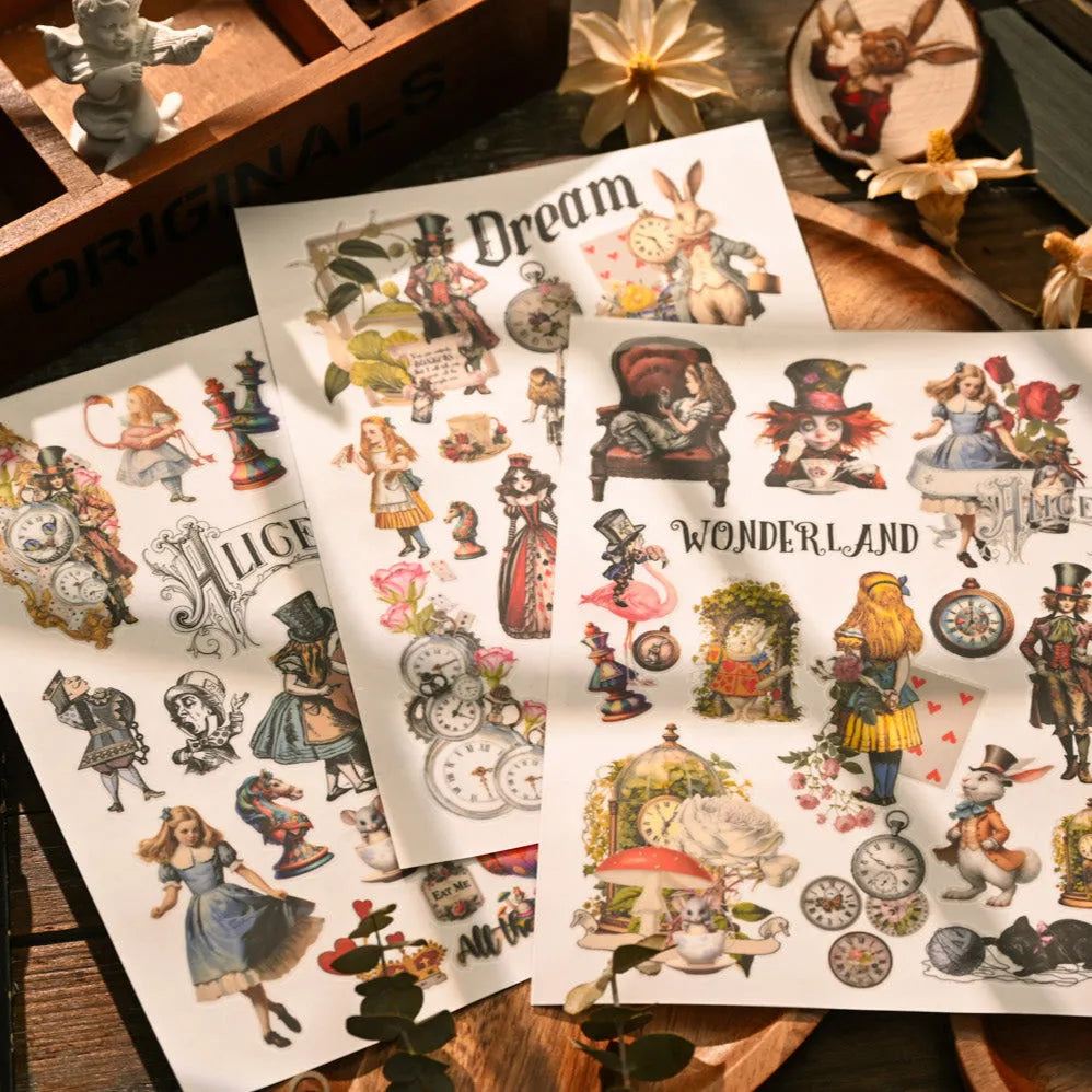 Alice’s Wonderland Rub-On Stickers Set