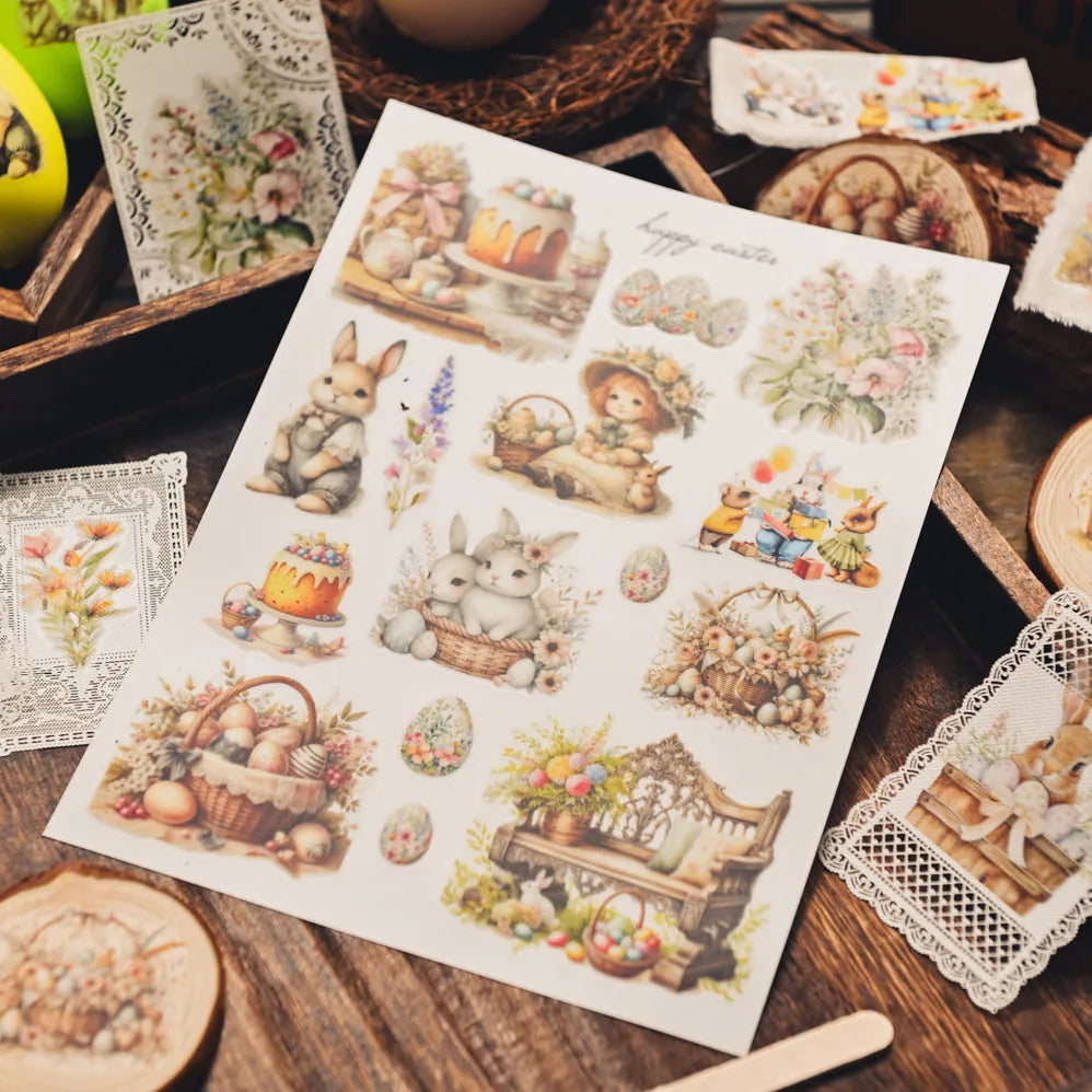 Vintage Easter Rub-On Stickers