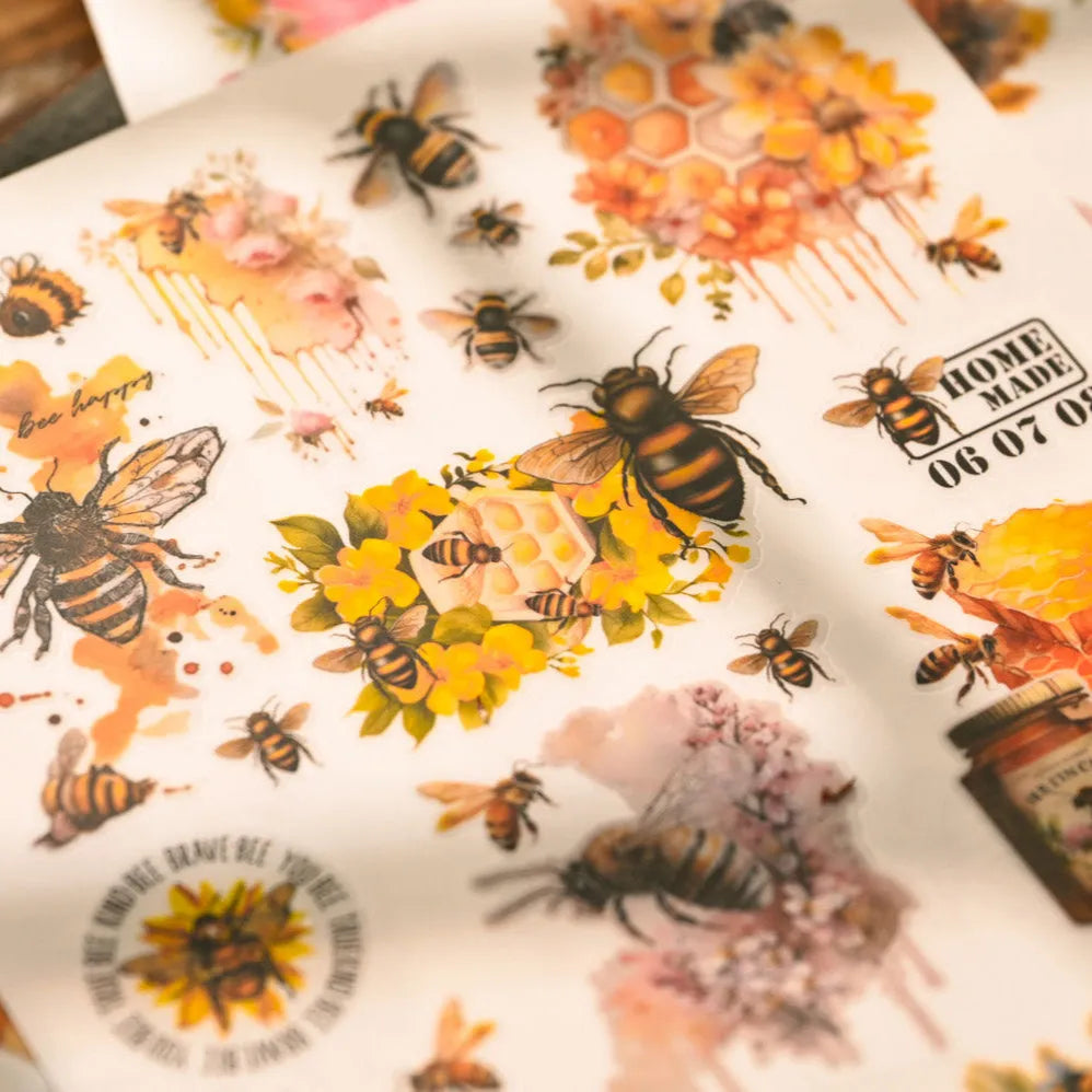 Golden Honey Rub-On Stickers Set