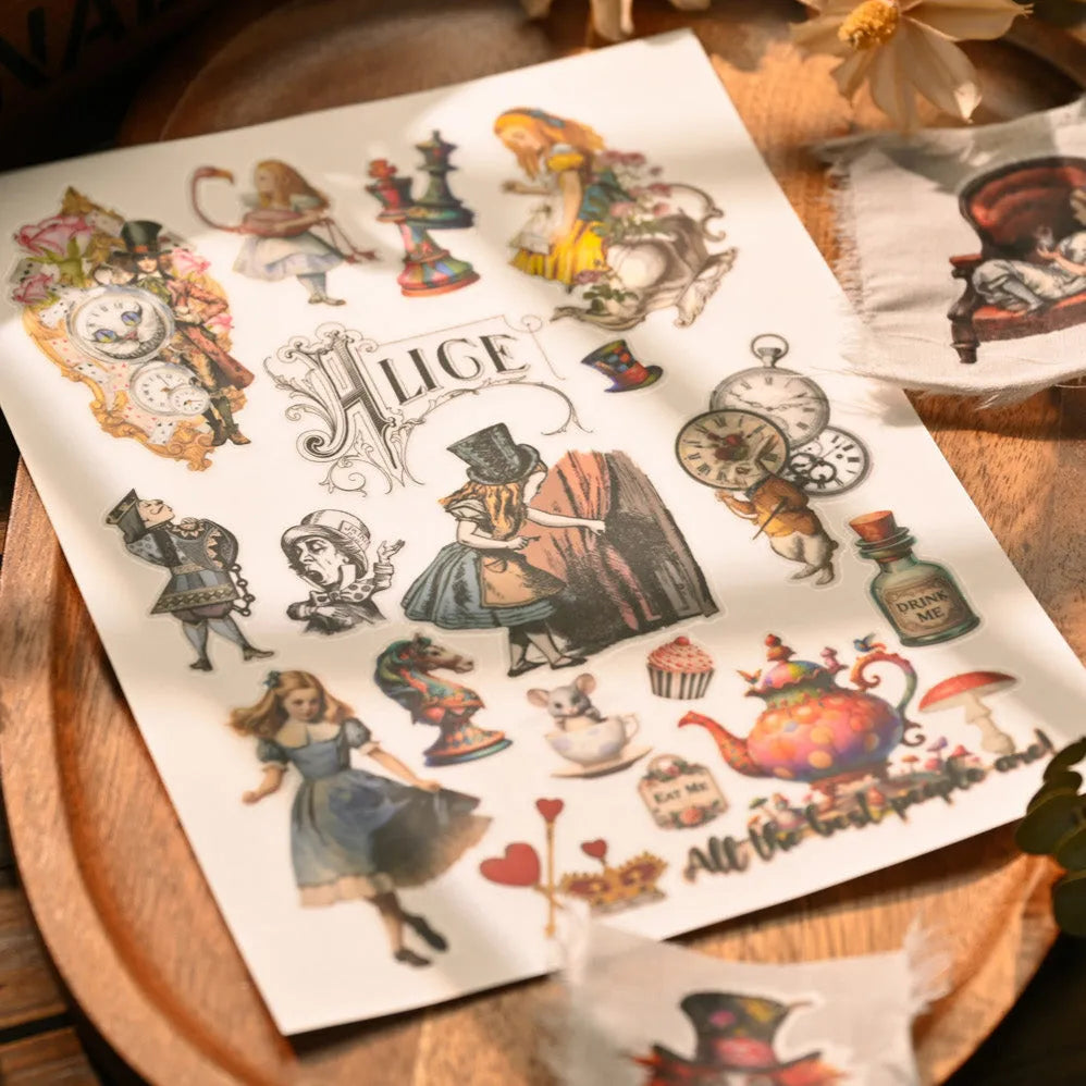 Alice’s Wonderland Rub-On Stickers Set