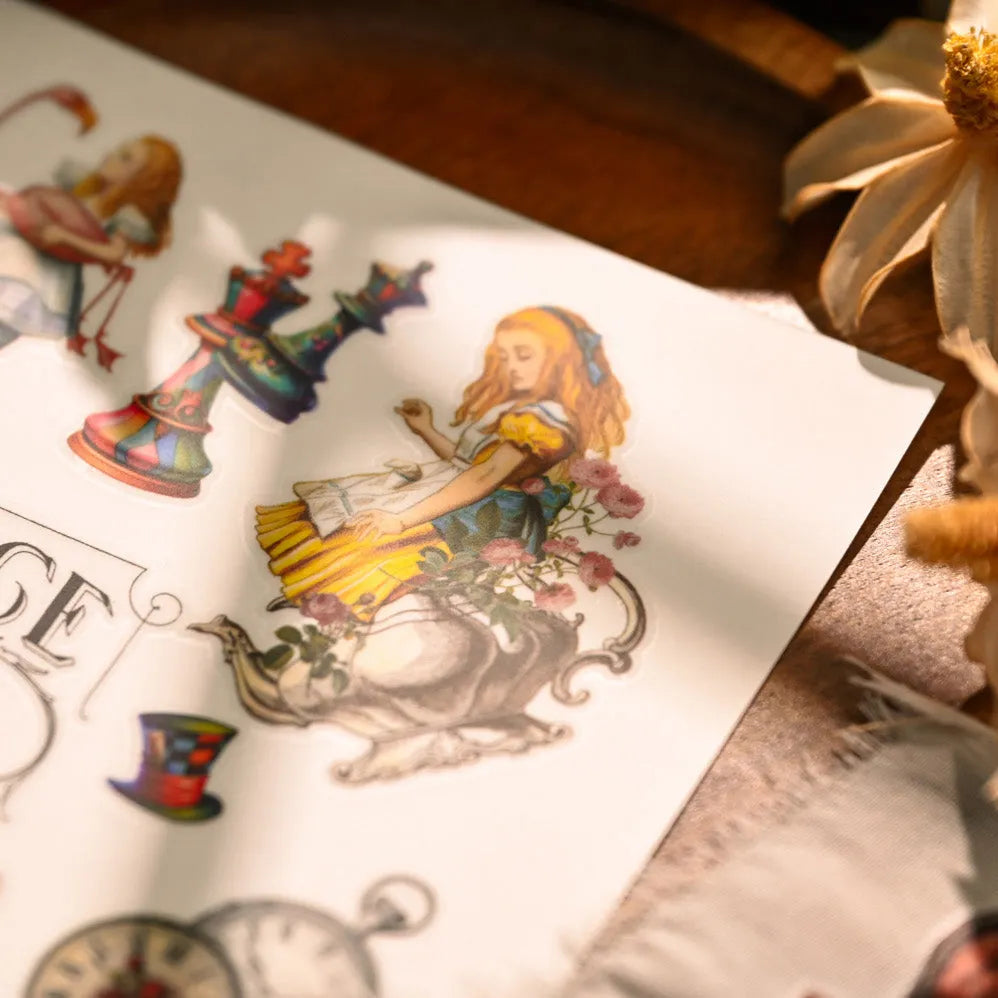 Alice’s Wonderland Rub-On Stickers Set