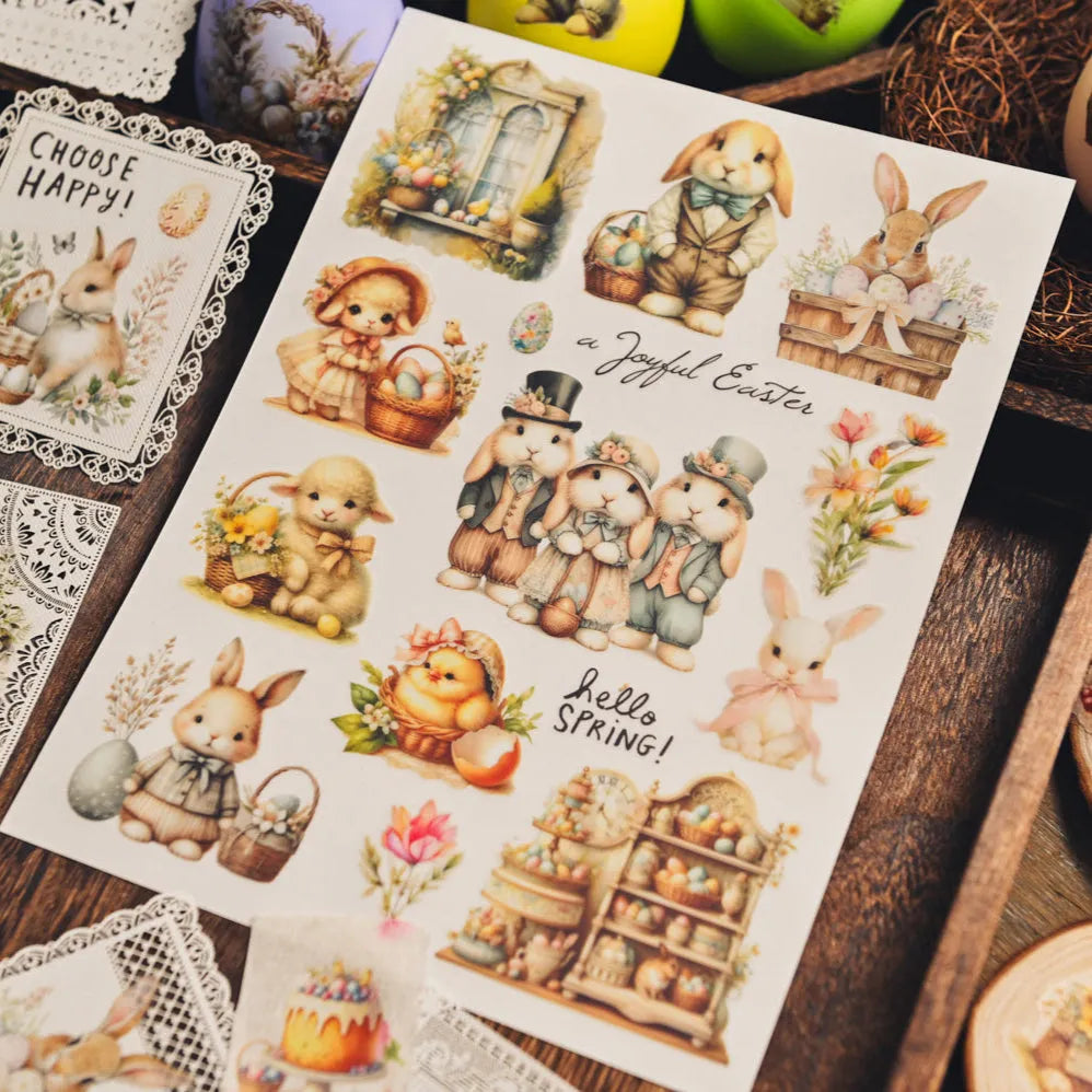 Vintage Easter Rub-On Stickers