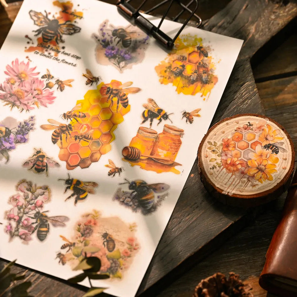 Golden Honey Rub-On Stickers Set