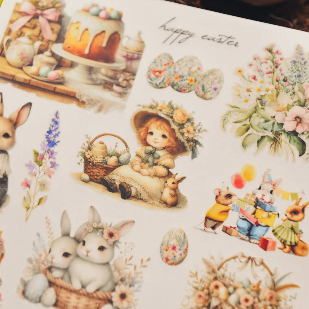 Vintage Easter Rub-On Stickers