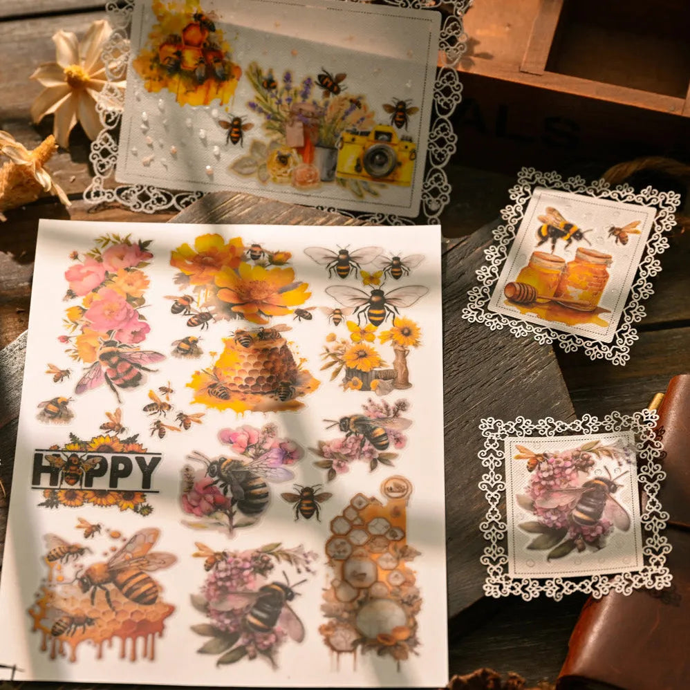 Golden Honey Rub-On Stickers Set