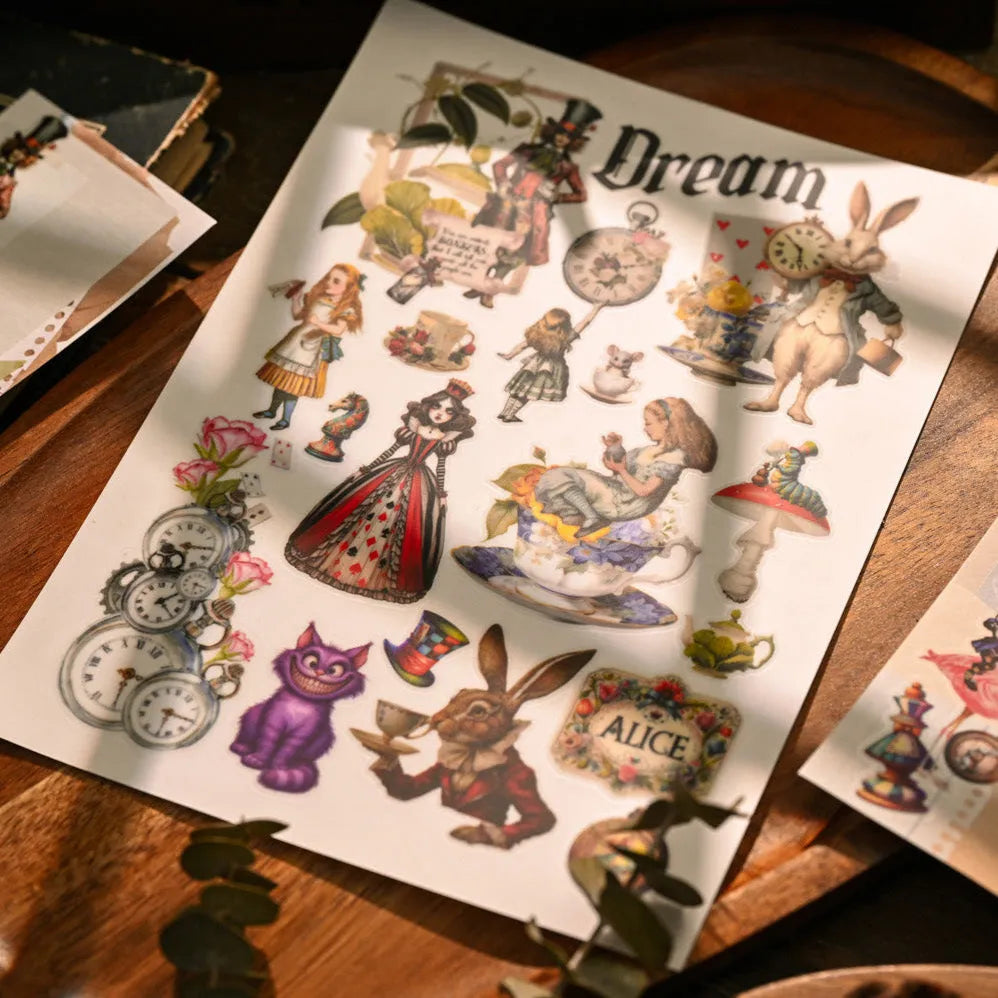 Alice’s Wonderland Rub-On Stickers Set