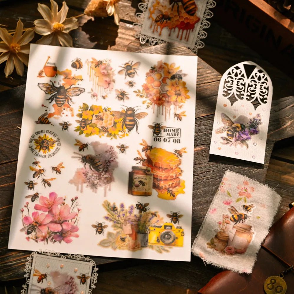 Golden Honey Rub-On Stickers Set