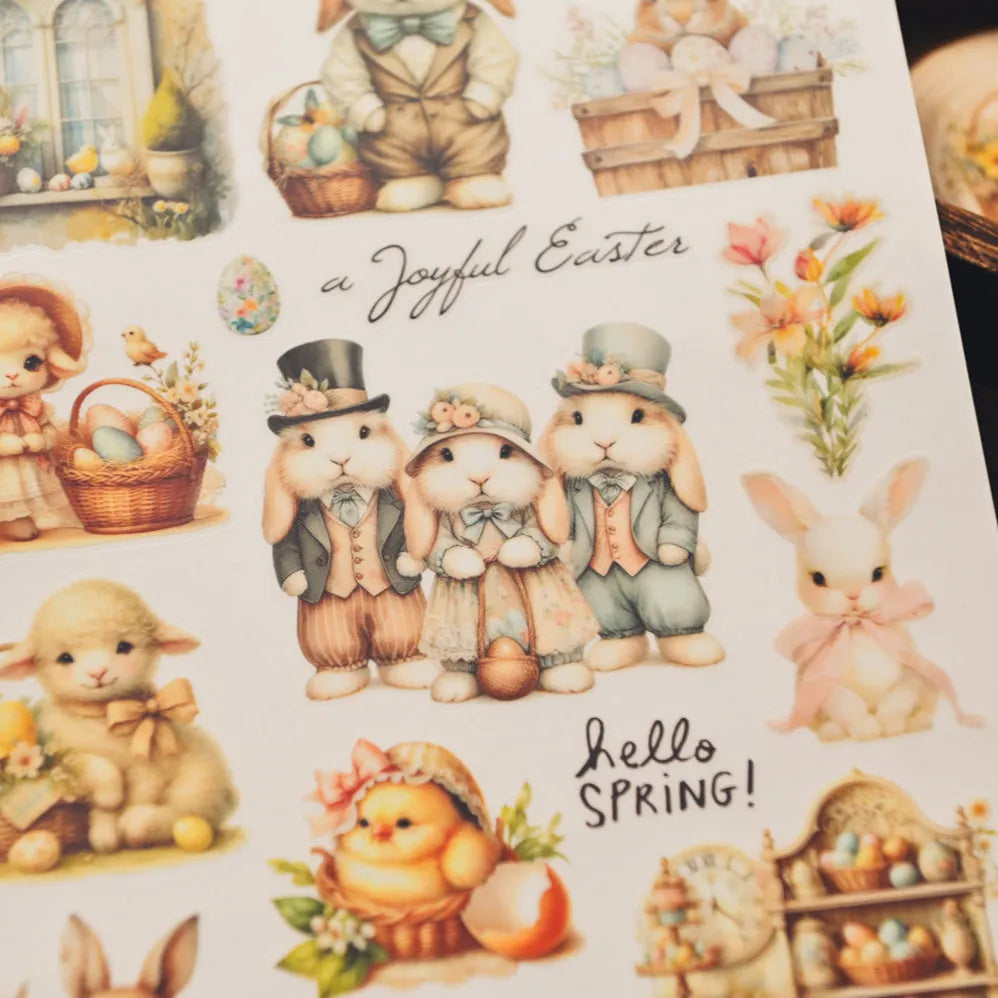 Vintage Easter Rub-On Stickers