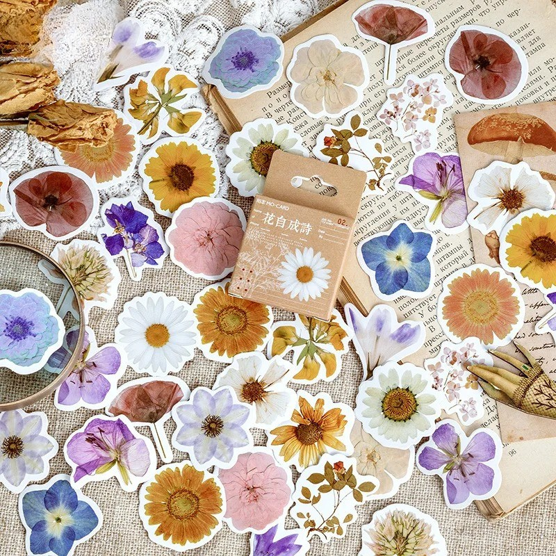 Blooming Nature Vintage Botanical Flower Sticker Set