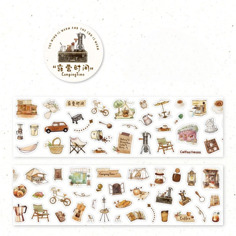 Snack Time PET Washi Tape – Die-Cut Food Sticker Roll