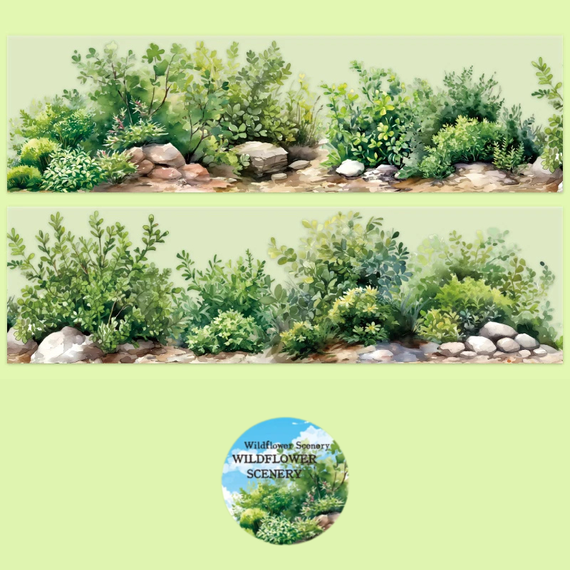 Wildflower Garden Landscape PET Washi Tape