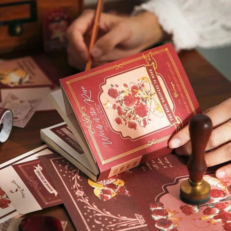 Rose or Coffee-themed Scrapbooking Box Set 123 Pcs for Journaling & Scrapbooking - PaperWrld