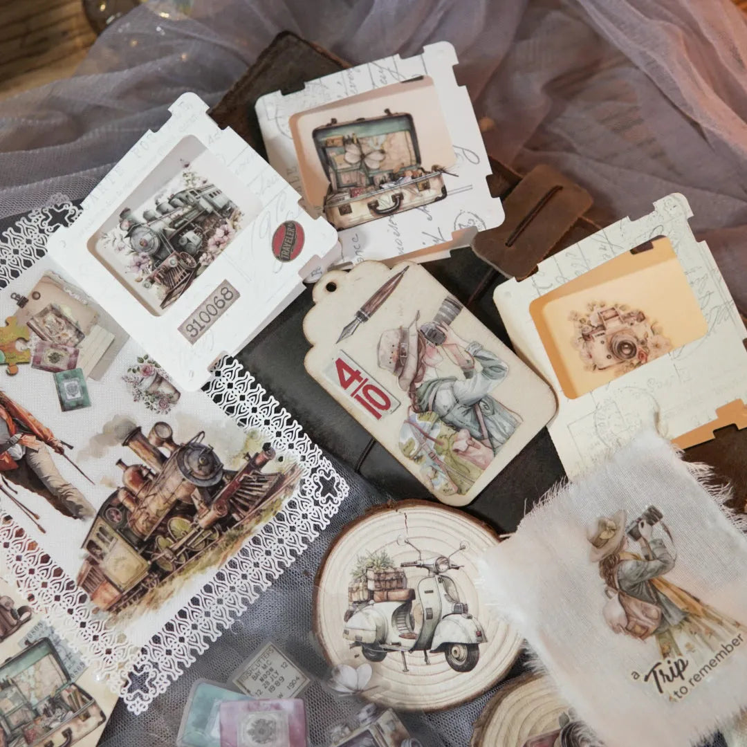 Vintage Travel Adventure Rub-On Stickers