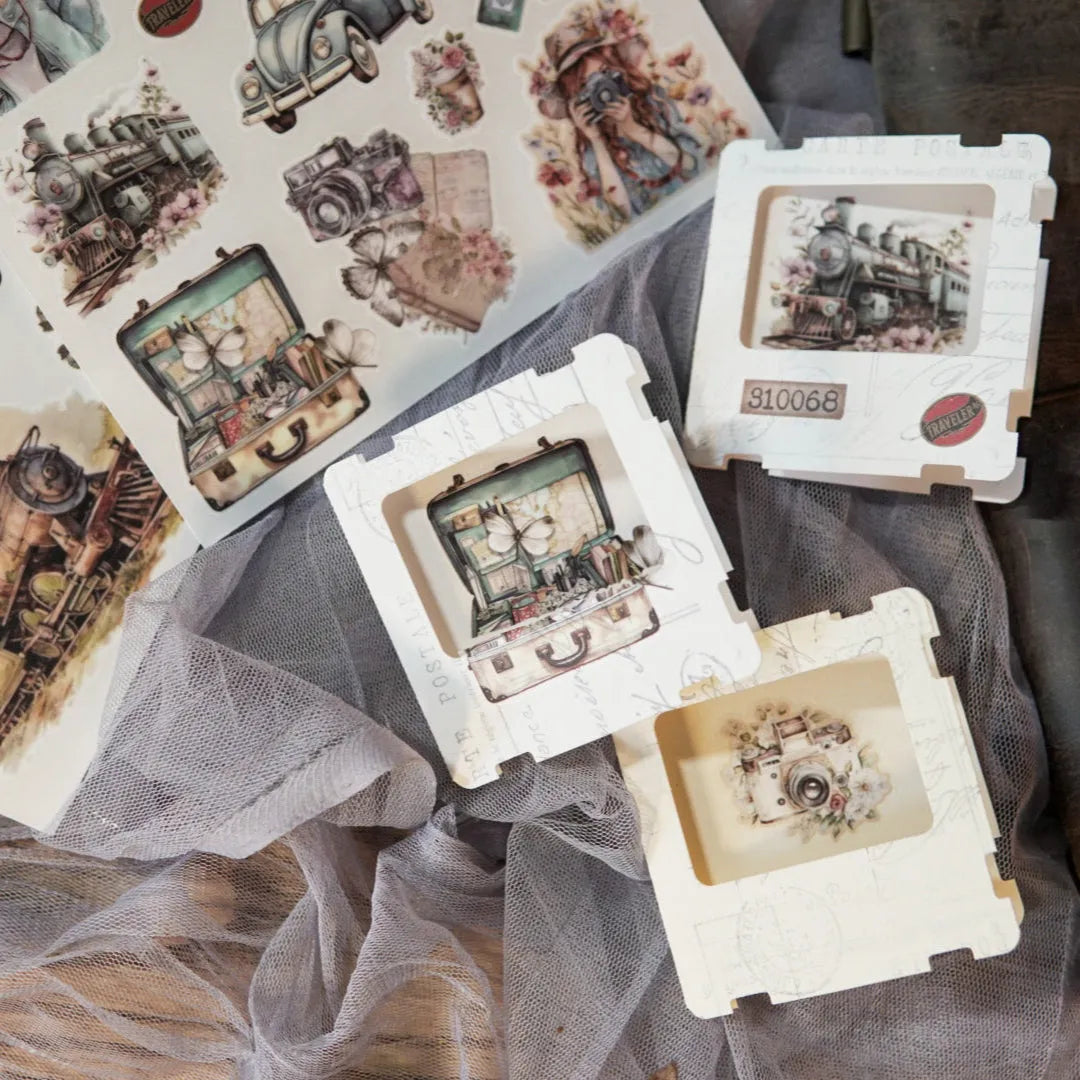 Vintage Travel Adventure Rub-On Stickers