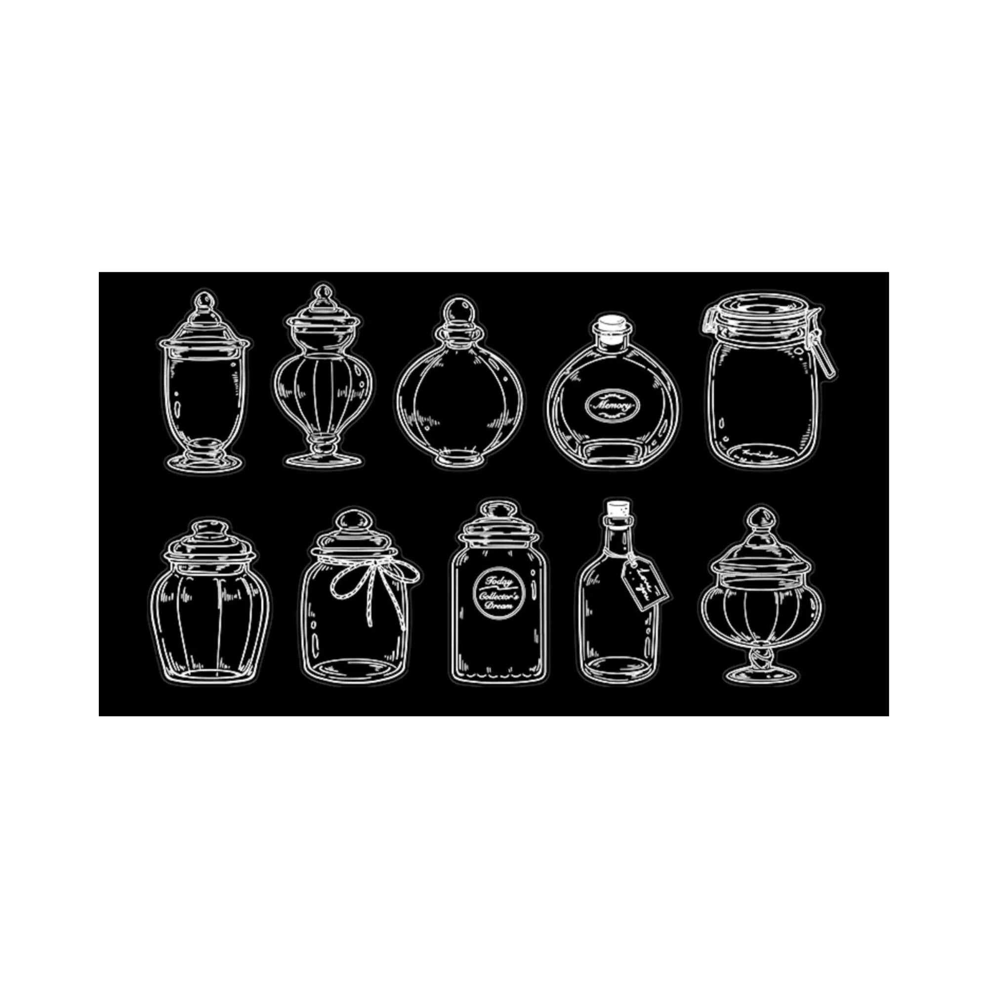 20pcs PET Transparent Glass Container Stickers for Journaling & Scrapbooking - PaperWrld