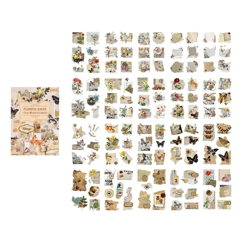 Vintage Aesthetic Die-Cut PET Sticker Book