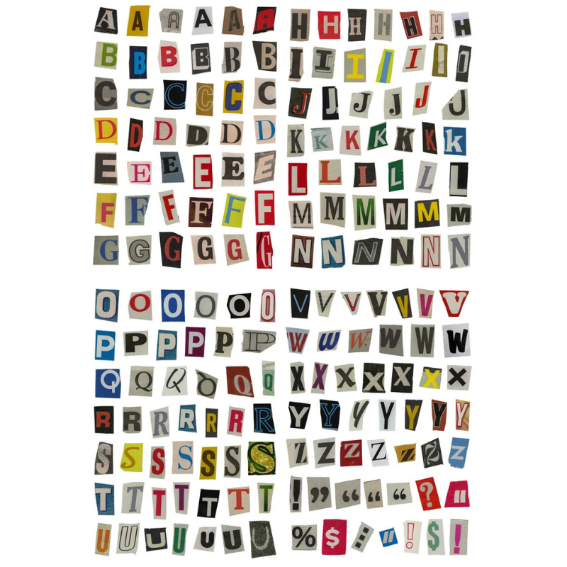 Alphabet & Numbers Collage Sticker Pack