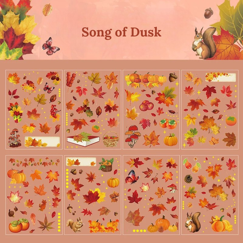 Autumn Song PET Die-Cut Sticker Set