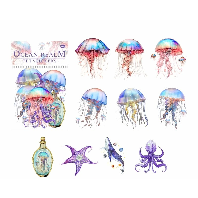 Ocean Realm Holographic PET Sticker Pack