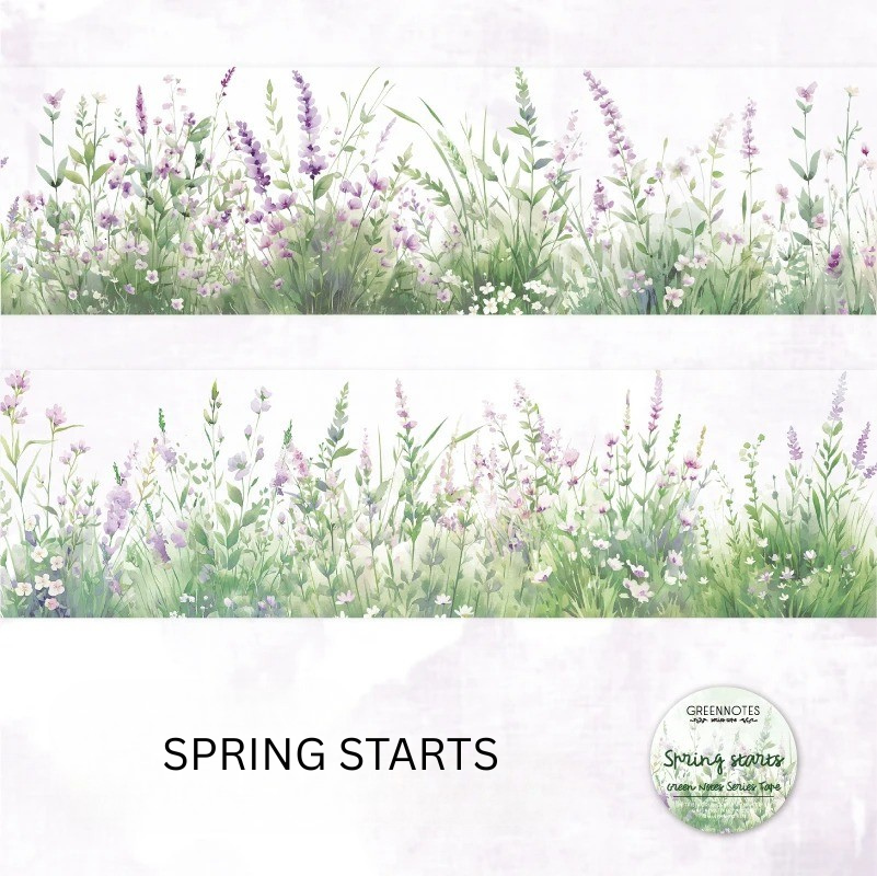 Green Notes Botanical PET Washi Tape