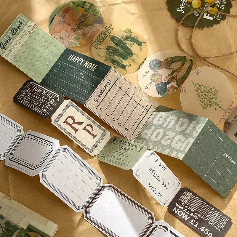 86-teiliges Vintage-Scrapbooking-Zubehör-Set – Scrapbooking-Materialien, Papieraufkleber-Set, Journaling-Zubehör, Ästhetik für Journal