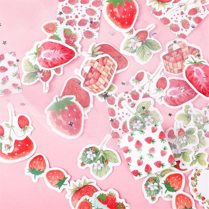 Strawberry-Themed Sticker Set
