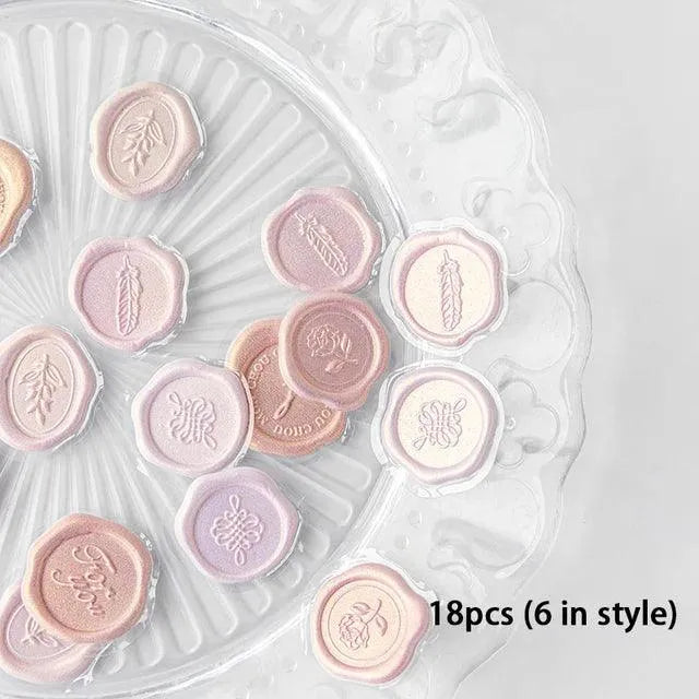 Elegant Wax Seal Stickers - 18 Pcs Vintage-Inspired Seals for Journaling & Scrapbooking - PaperWrld