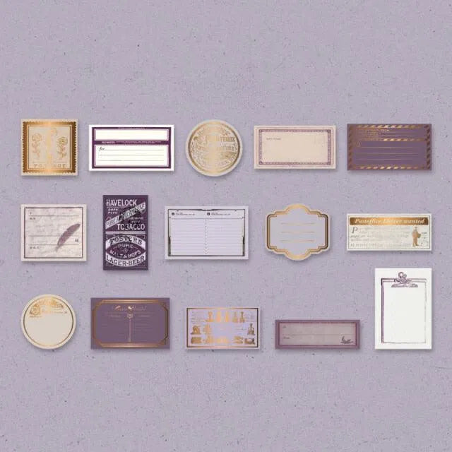 Label Sticker Set - 30 Pcs Adhesive Memo Pad Stickers for Journaling & Scrapbooking - PaperWrld