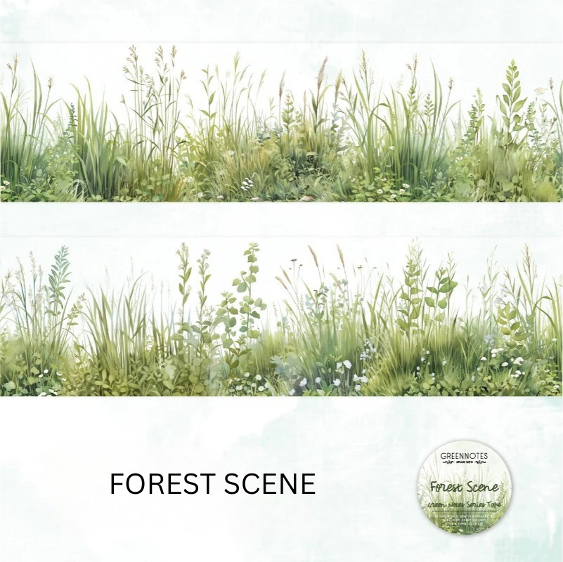 Green Notes Botanical PET Washi Tape