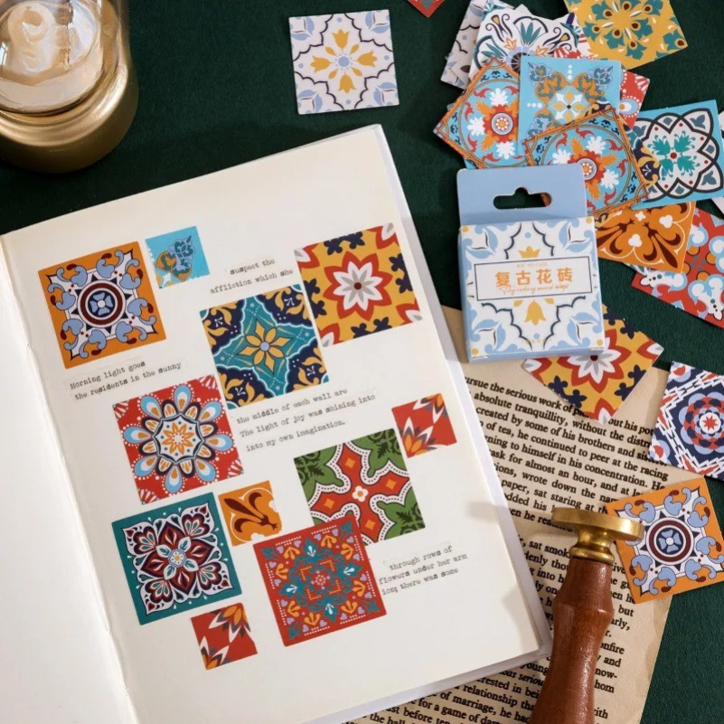 Mediterranean Tile – Vintage Ceramic Pattern Sticker Set