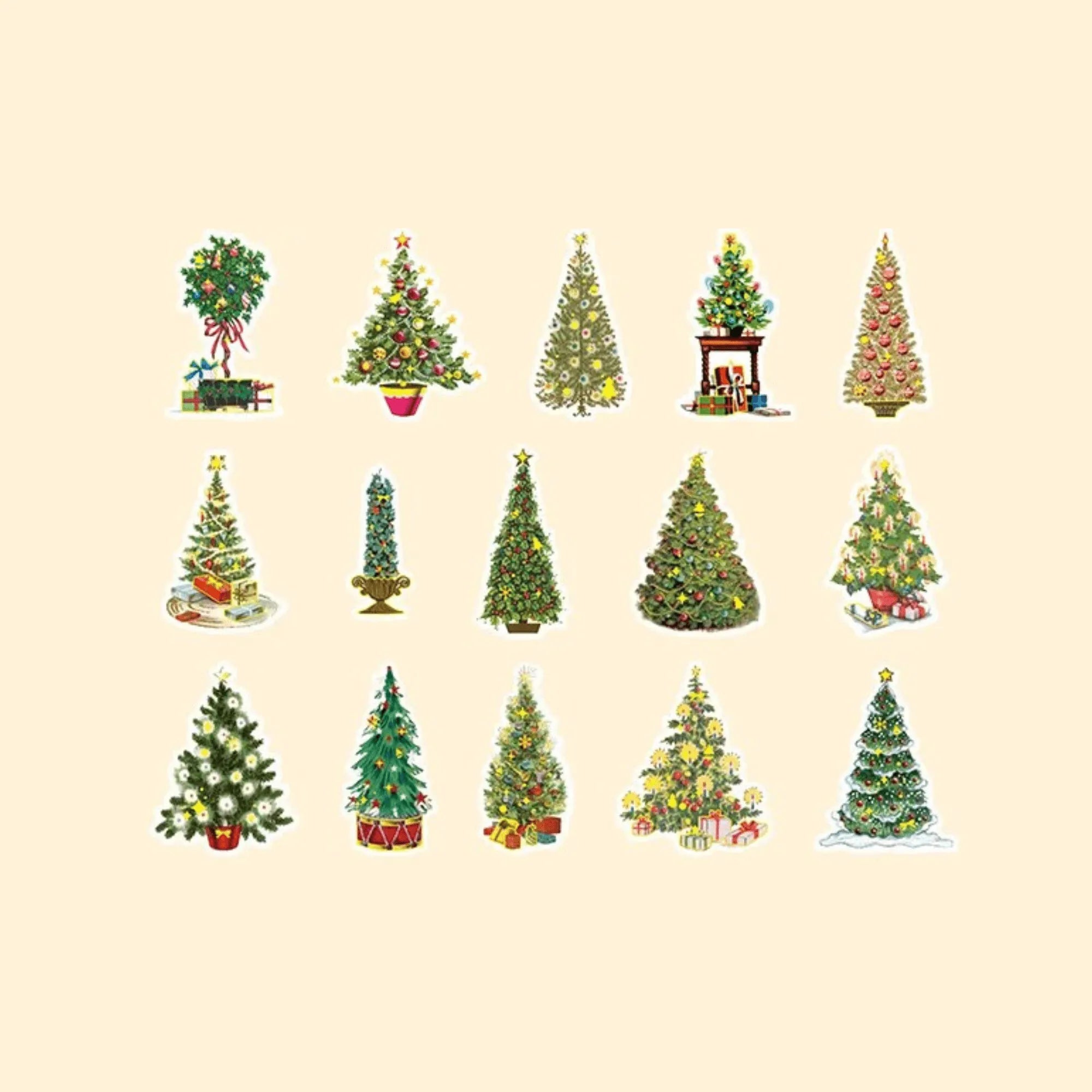 30 Pcs Christmas Glossy Adhesive Paper Stickers Pack for Journaling & Scrapbooking - PaperWrld