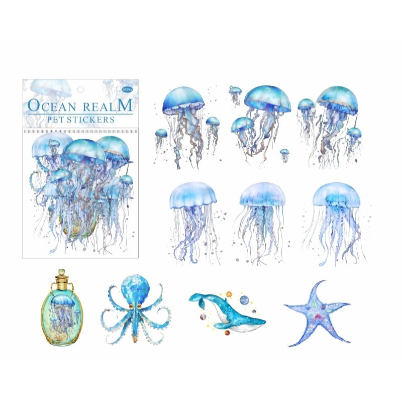 Ocean Realm Holographic PET Sticker Pack
