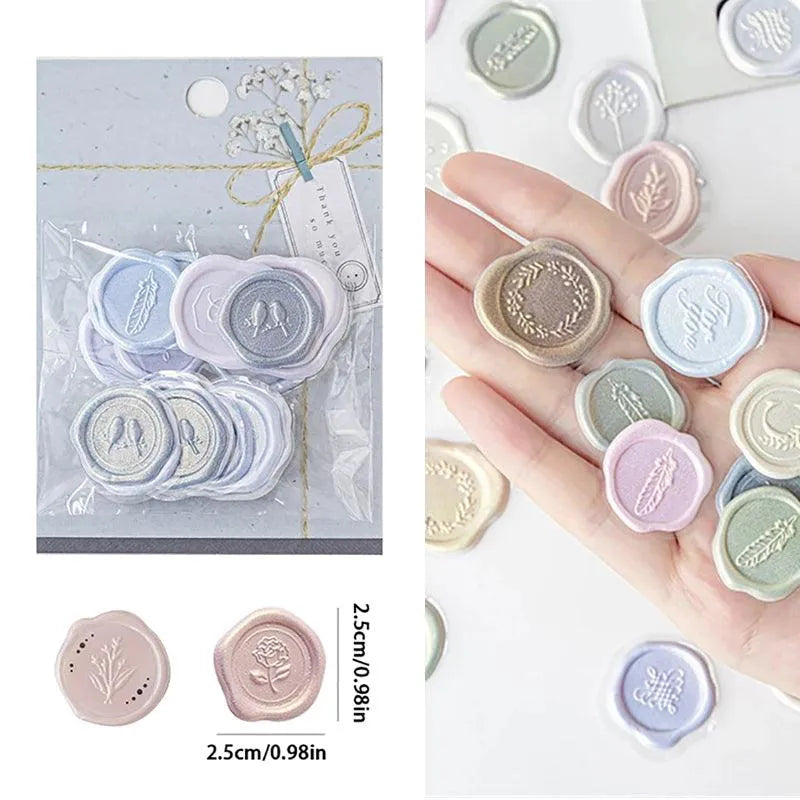 Elegant Wax Seal Stickers - 18 Pcs Vintage-Inspired Seals for Journaling & Scrapbooking - PaperWrld