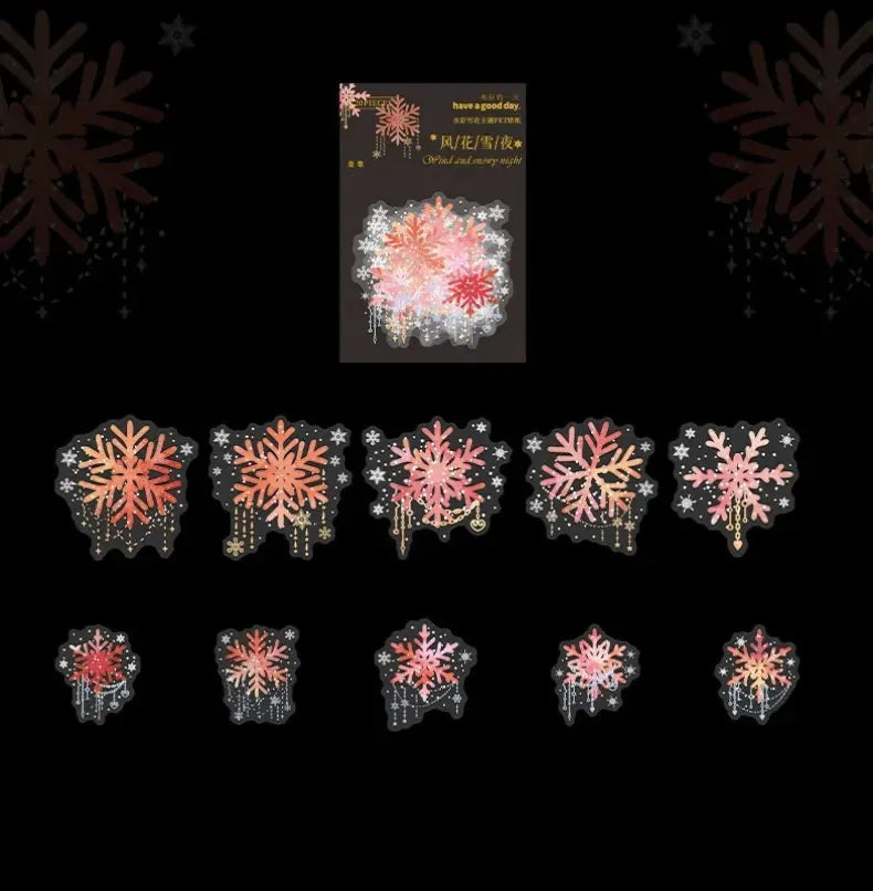 Holographic Snowflake PET Sticker Pack