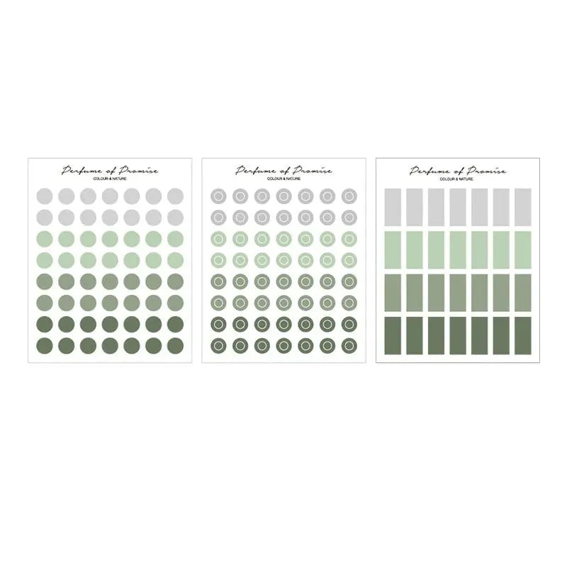 Serene Gradient Translucent Sticker Set - 3 Sheets