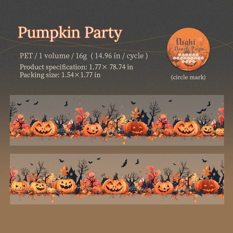 Dark Night Party Halloween Washi Tape