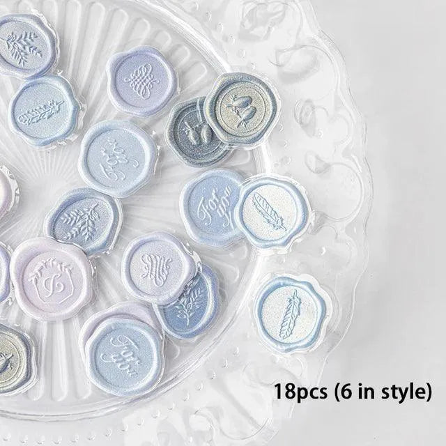 Elegant Wax Seal Stickers - 18 Pcs Vintage-Inspired Seals for Journaling & Scrapbooking - PaperWrld