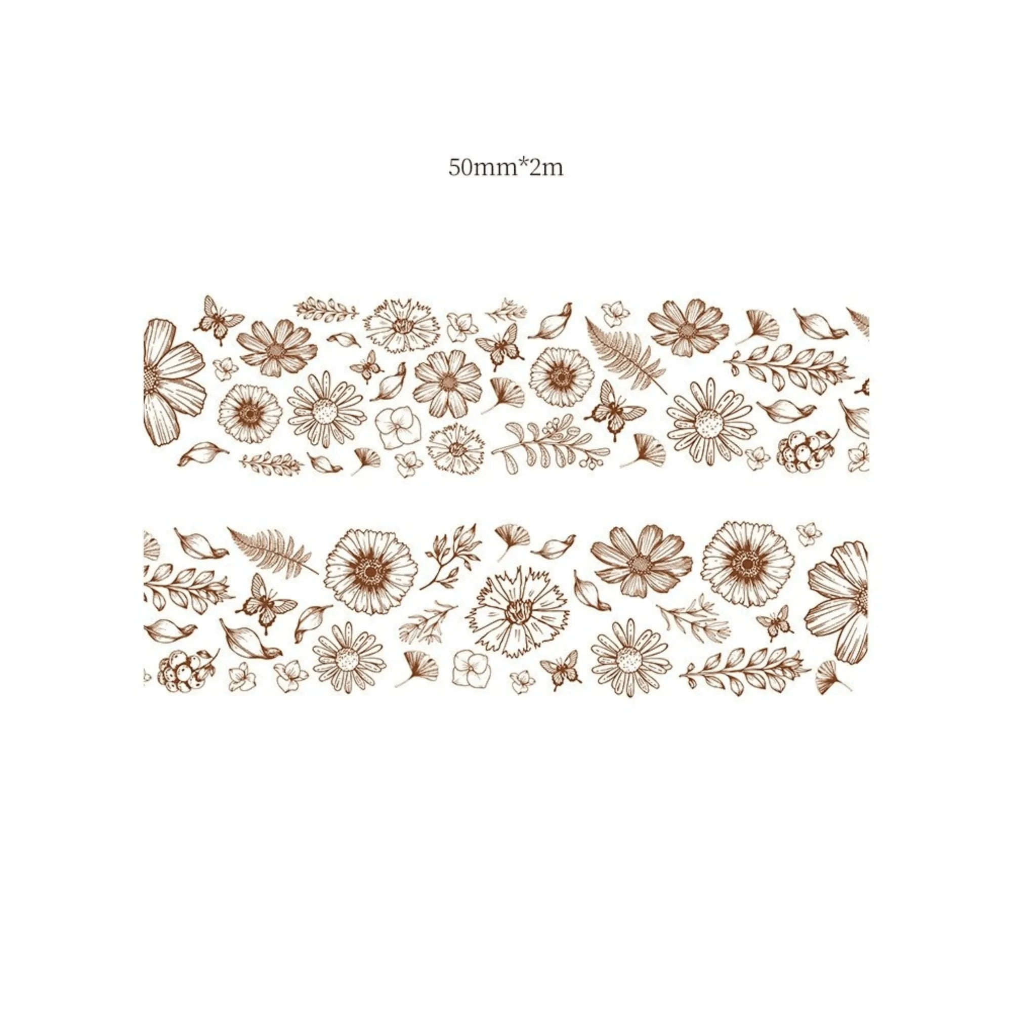 Handwritten Letter and Flower Adhesive Washi Tape for Journaling & Scrapbooking - PaperWrld