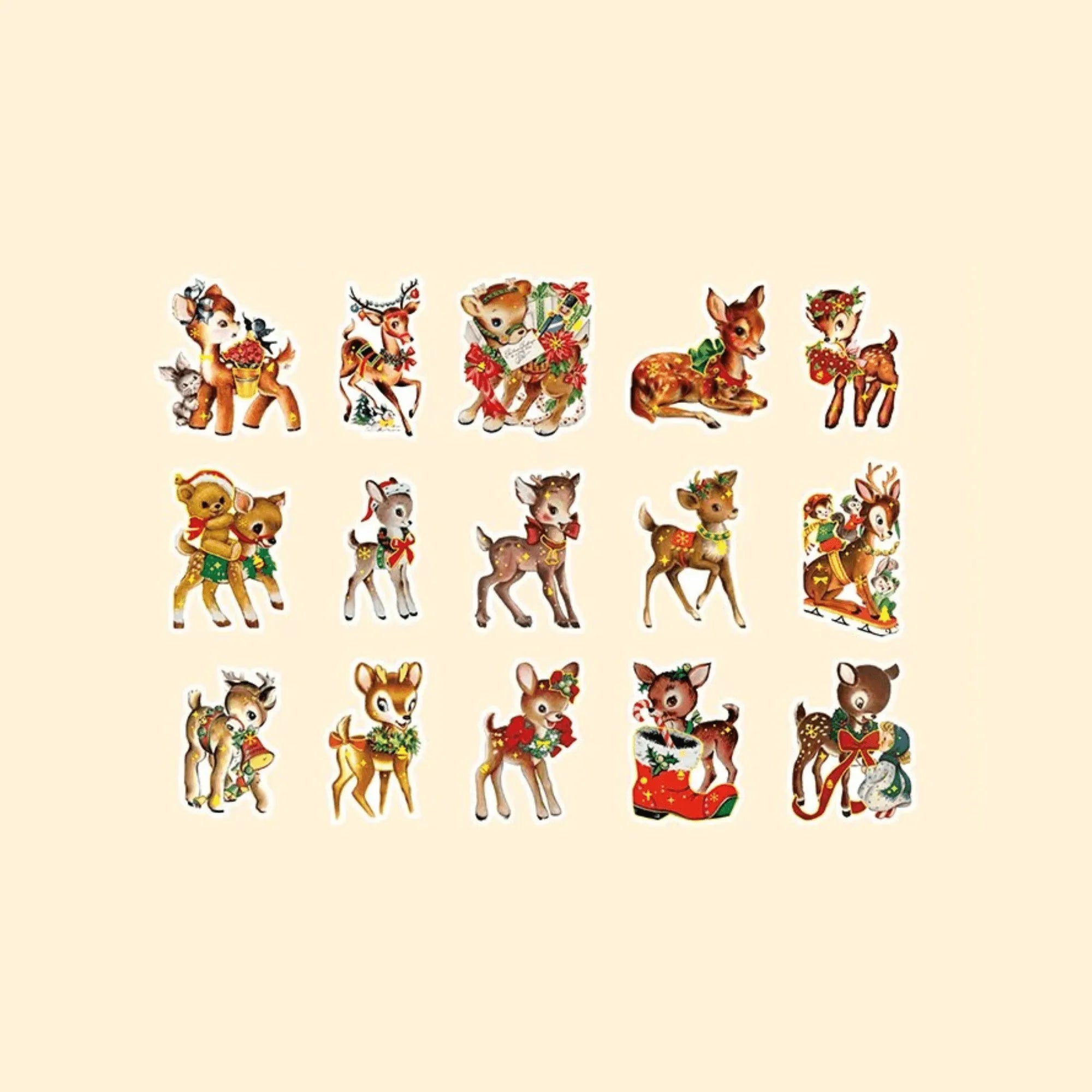 30 Pcs Christmas Glossy Adhesive Paper Stickers Pack for Journaling & Scrapbooking - PaperWrld