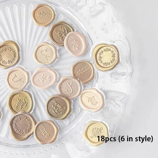 Elegant Wax Seal Stickers - 18 Pcs Vintage-Inspired Seals for Journaling & Scrapbooking - PaperWrld