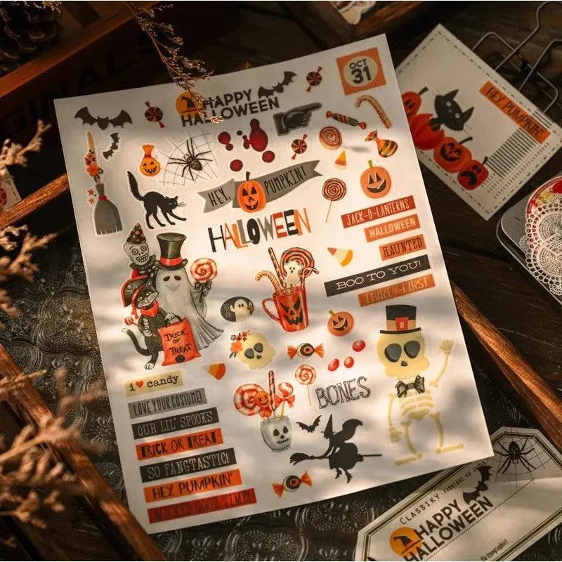 Haunted Charm Halloween Rub-On Stickers