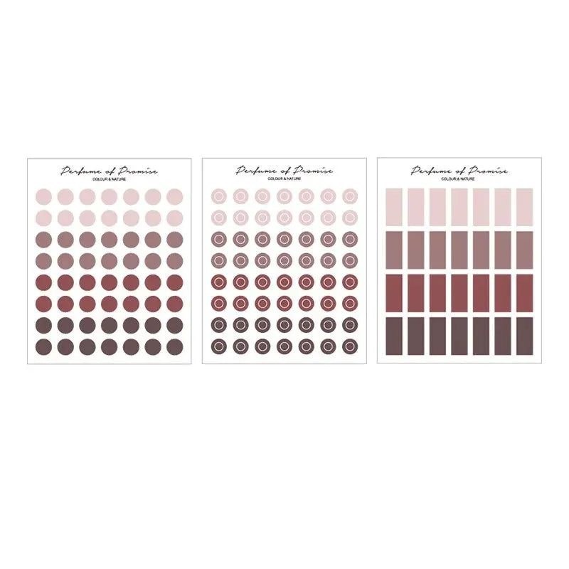 Serene Gradient Translucent Sticker Set - 3 Sheets