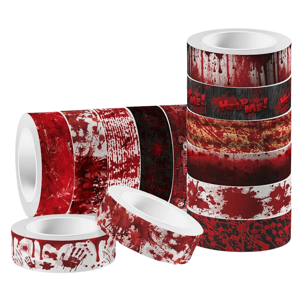 12Pcs Blood Washi Tape Set for Journaling & Scrapbooking - PaperWrld