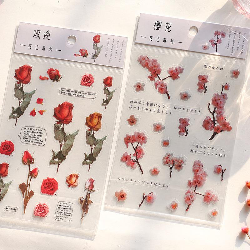 Transparent Flowers Stickers for Journaling &amp; Scrapbooking - PaperWrld