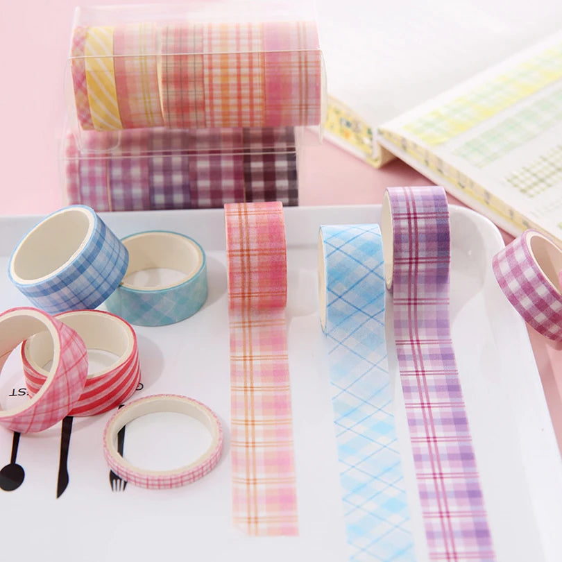 Pastel Grid Dreams – Washi Tape Set