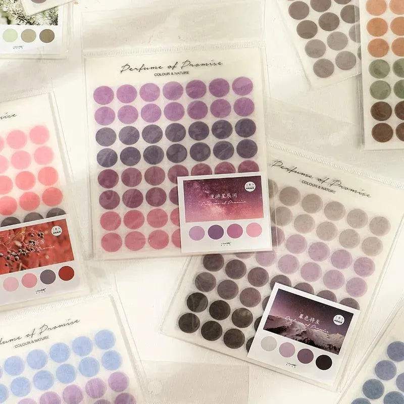 Serene Gradient Translucent Sticker Set - 3 Sheets