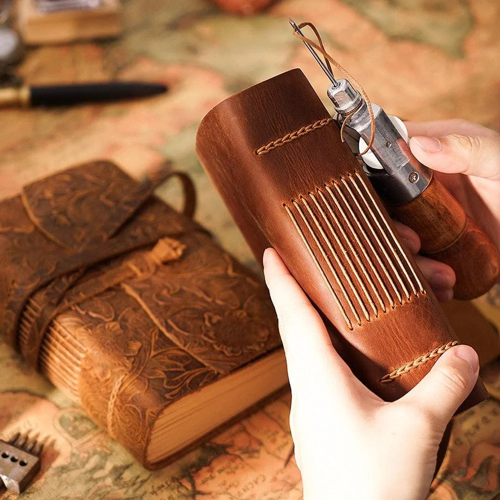 A6 Handcrafted Leather and Kraft Paper Journals for Journaling & Scrapbooking - PaperWrld